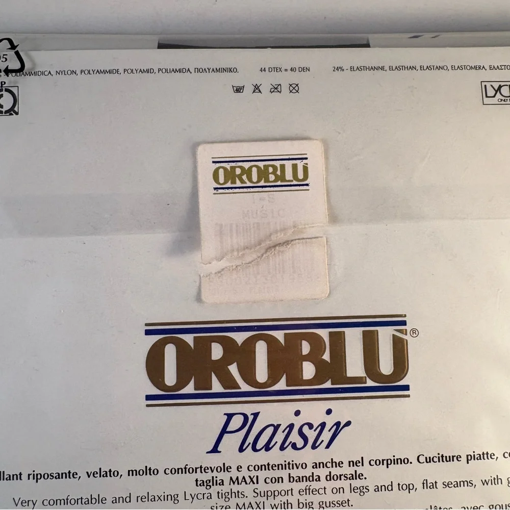 New Oroblu Tights Nylons Women Size Small‎ Music Black Control Top Italy Lycra